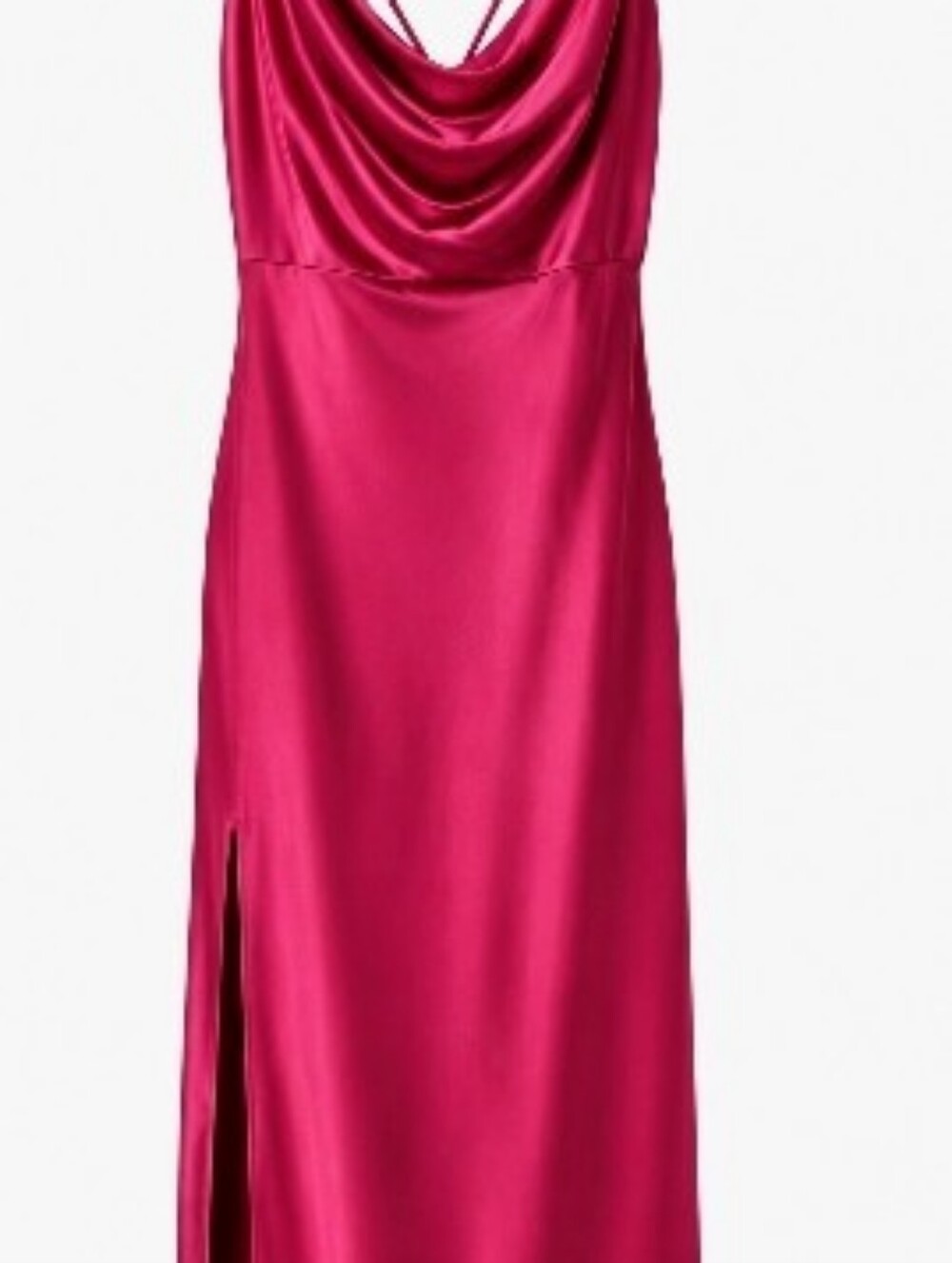 Wedding Guest Date Night Party Dress. Lioness Fuchsia Satin Cowl Neck Maxi Dress